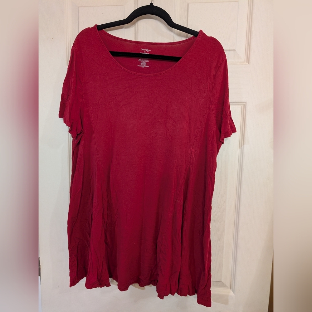 George Plus Crimson Short Sleeve Top (T42)